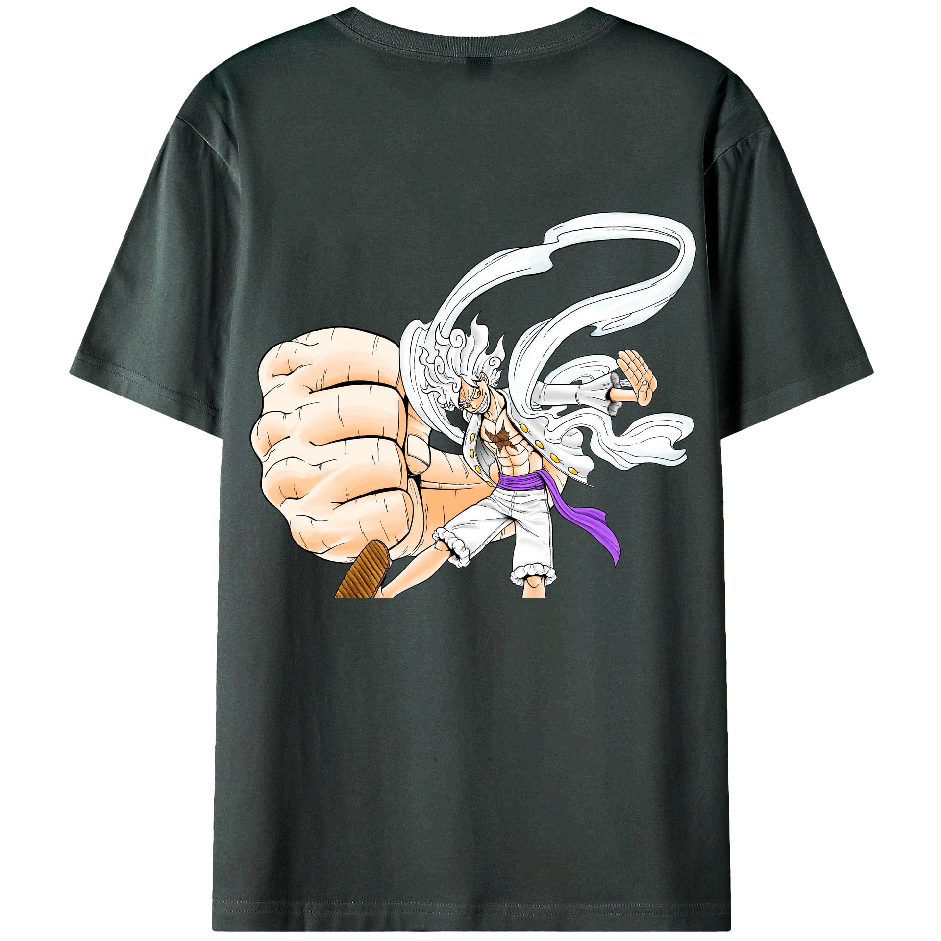 ワンピース モンキー・D・ルフィ ONE PIECE Monkey D. Luffy 綿100％ メンズ半袖Tシャツ（バックプリント） 通気性